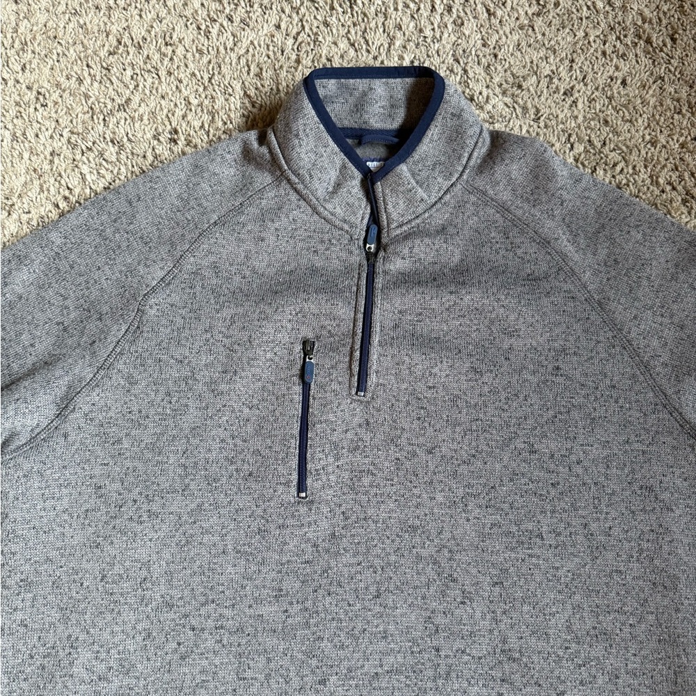 Johnnie-O Q-Zip Pullover Golf Fleece Sweatshirt Large Brown Quarter Zip Shirt